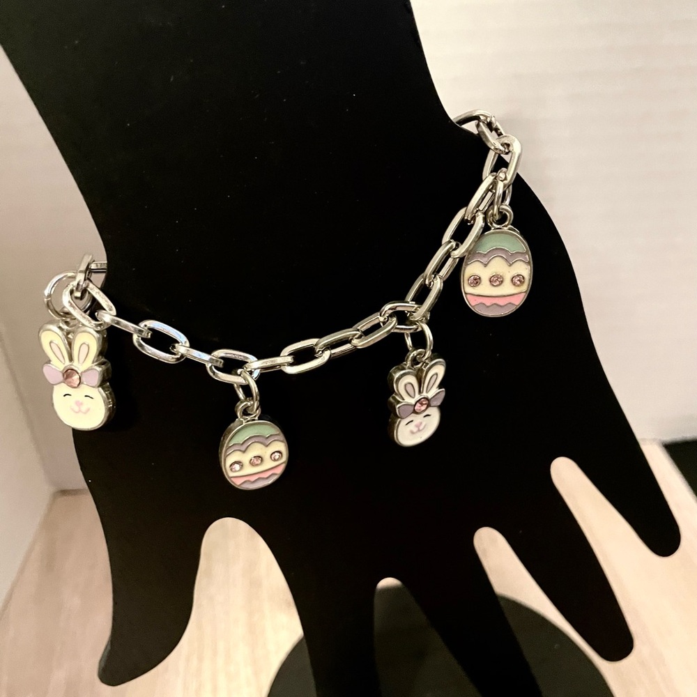 Easter Bunny & Egg Charm Bracelet - Russ Berrie - Picture 2 of 10
